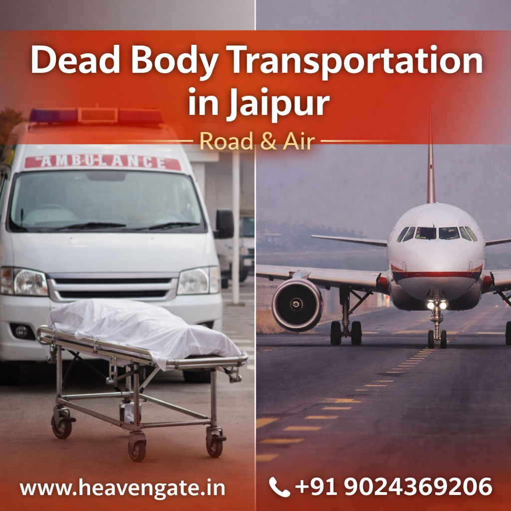 Frequently Asked Questions (FAQs) 1. How fast can dead body transportation be arranged in Jaipur? We provide 24×7 services and can arrange transportation immediately after confirmation. 2. Is air dead body transportation available from Jaipur? Yes, we provide complete air dead body transportation with airline coordination and documentation. 3. Do you provide freezer box or preservation services? Yes, freezer box and preservation support are available if required. 4. What documents are required for air transport? Death certificate, embalming certificate, ID proof, and airline permissions are required. We assist with all formalities. 5. Can the body be transported to another state? Dead body transportation in Jaipur by road and air ambulance services from Heaven Gate Funeral Care