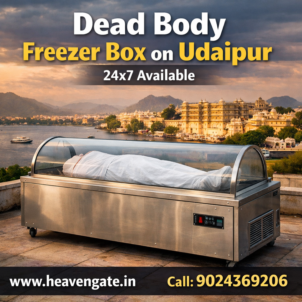 Dead body freezer box service in Udaipur available 24x7 by Heaven Gate Funeral Care