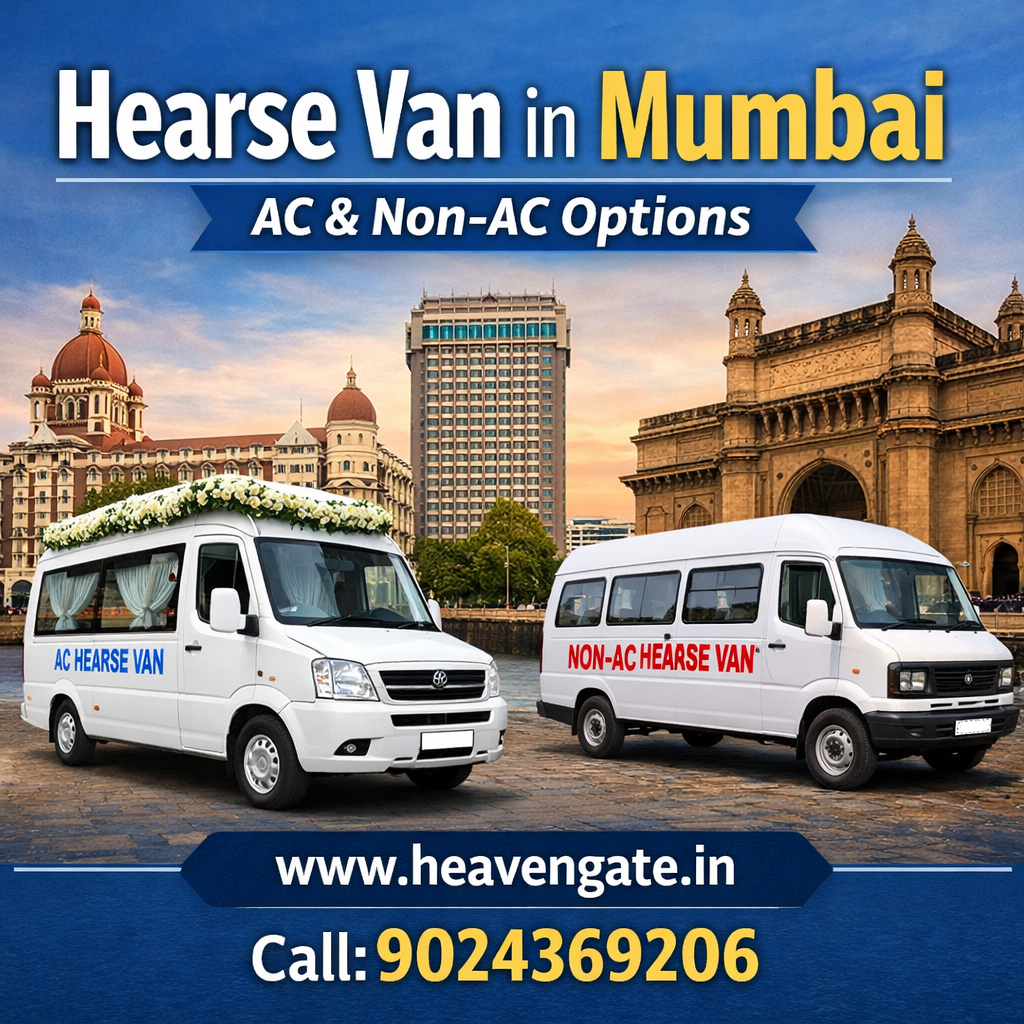 Hearse Van in Mumbai with AC and Non-AC options available for dead body transportation