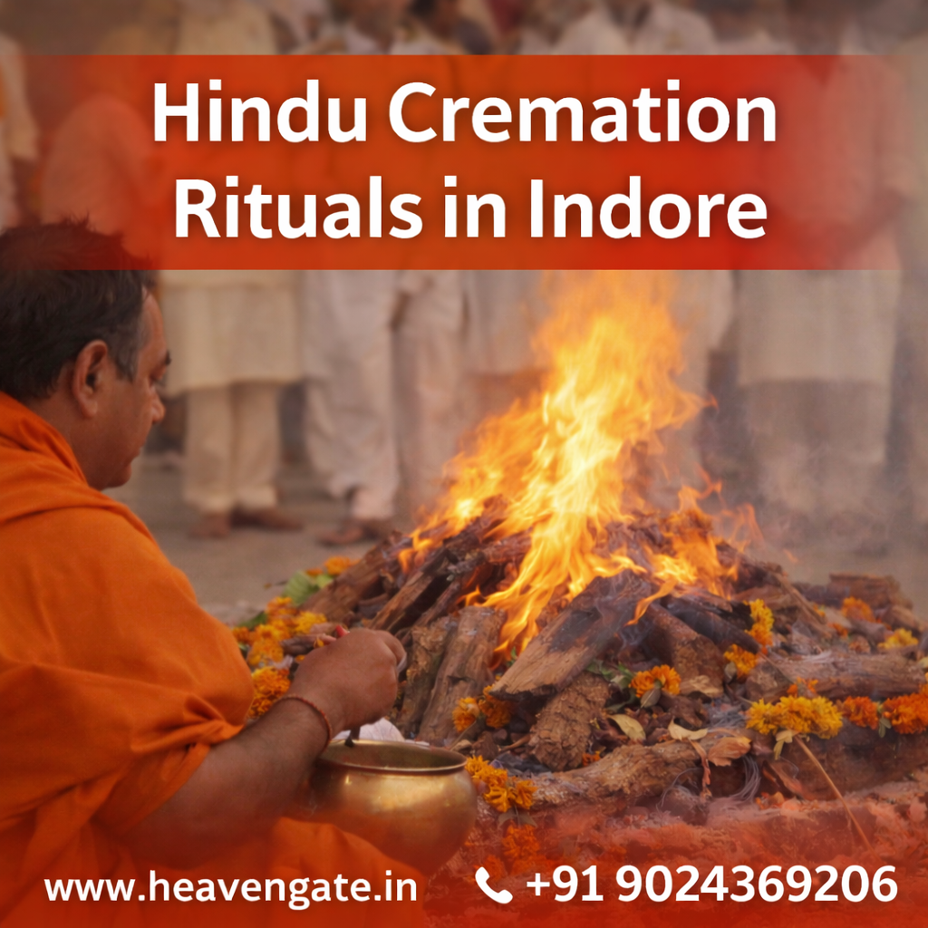 Hindu cremation rituals in Indore performed by Pandit Ji with complete Antim Sanskar process by Heaven Gate Funeral Care