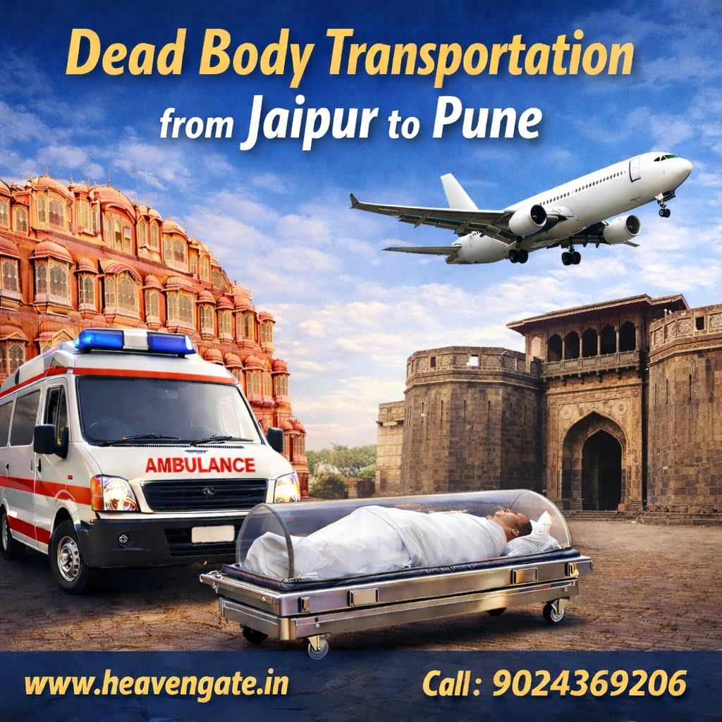 Dead Body Transportation from Jaipur to Pune with ambulance and air cargo service