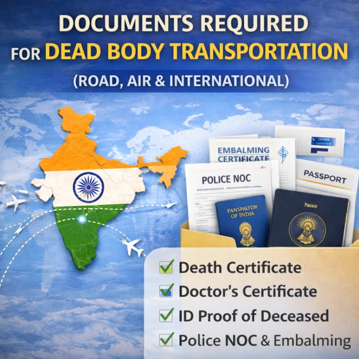 Documents required for dead body transportation in India