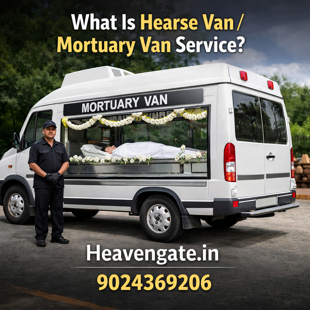 Hearse van and mortuary van service for dignified dead body transportation by Heavengate in India