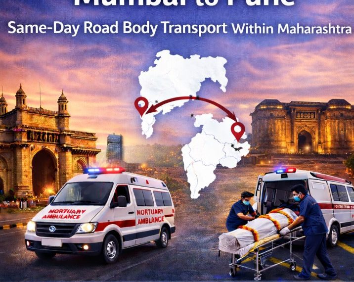 Dead body transportation from Mumbai to Pune by road ambulance