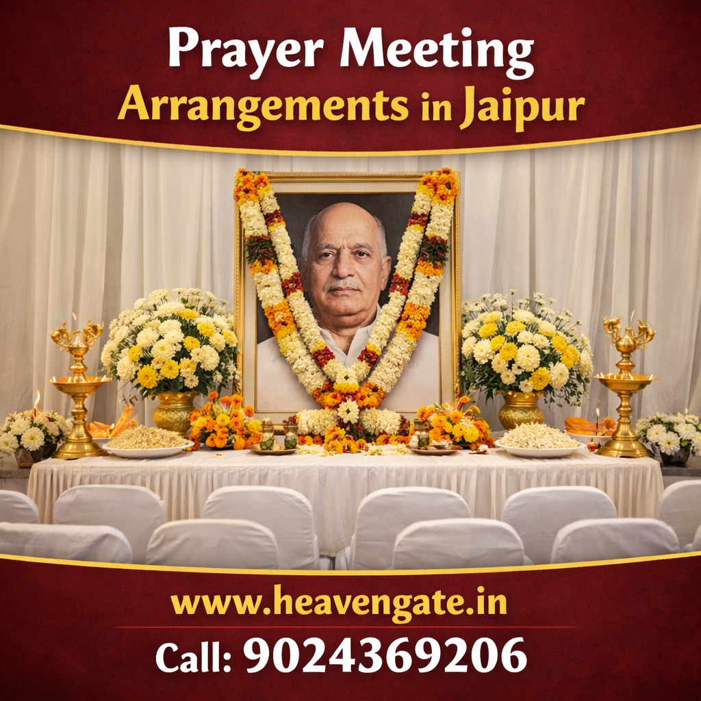 Prayer meeting arrangements in Jaipur with complete setup by Heaven Gate Funeral Care