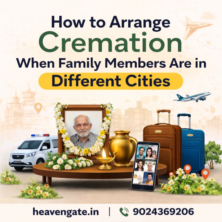 Cremation arrangement process with family members in different cities