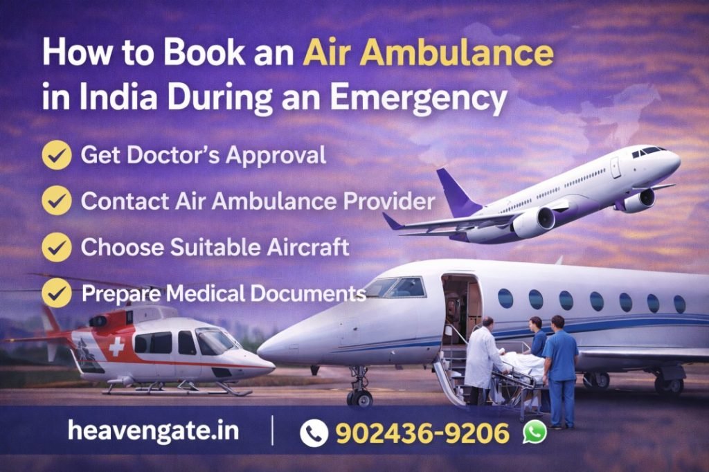 How to book an air ambulance in India during an emergency with medical aircraft and ICU patient transfer team