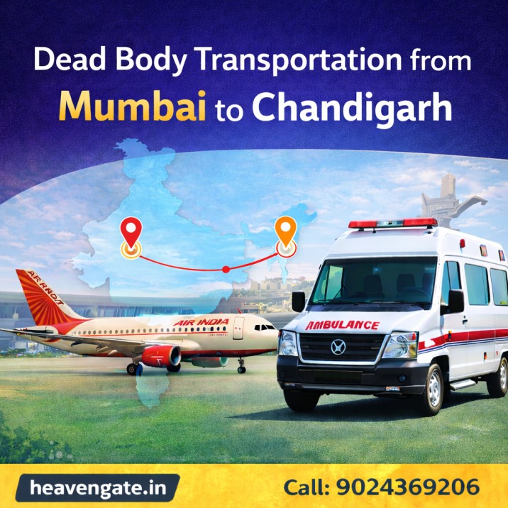 Dead body transportation from Mumbai to Chandigarh ambulance and air cargo transport service India