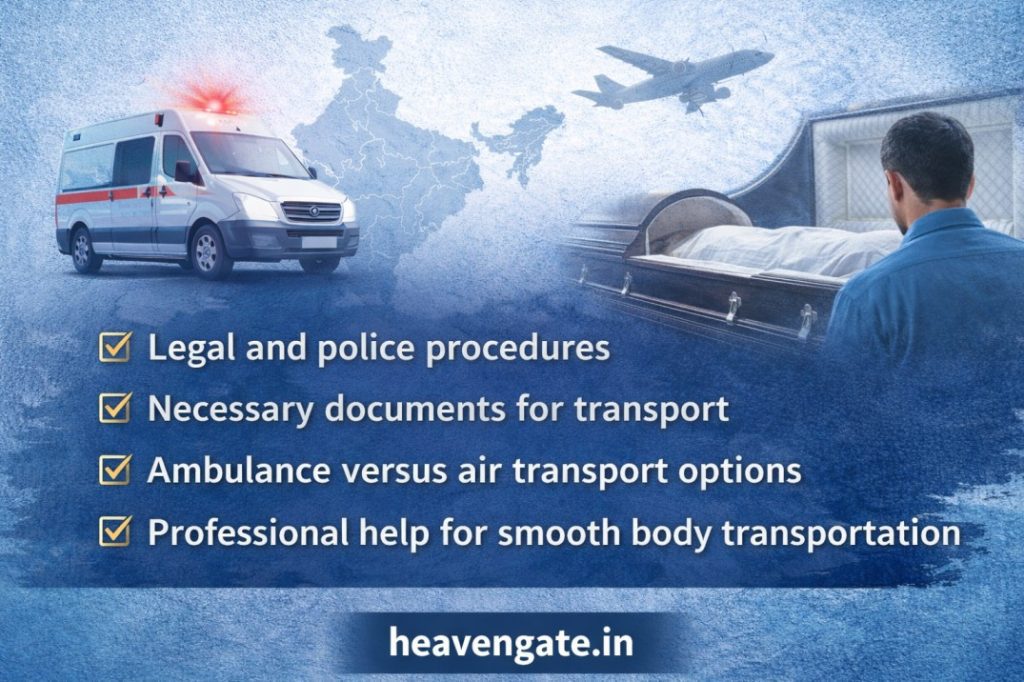 Dead body transportation process in India guide with ambulance and air cargo options