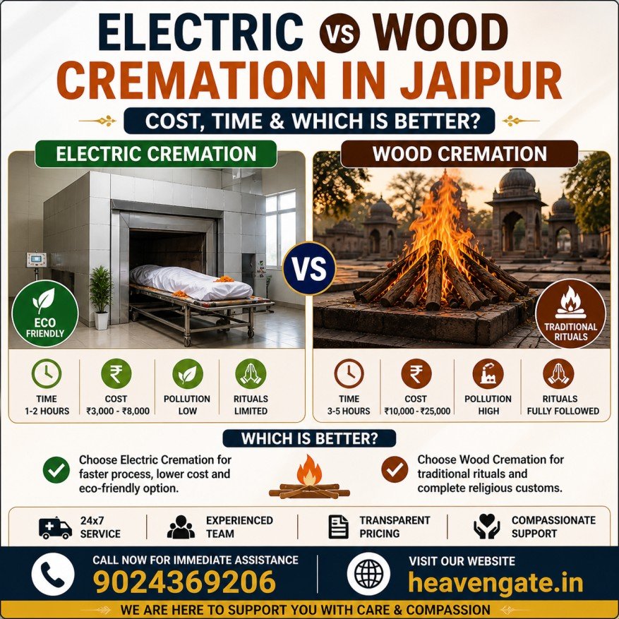 electric vs wood cremation jaipur comparison cost and process