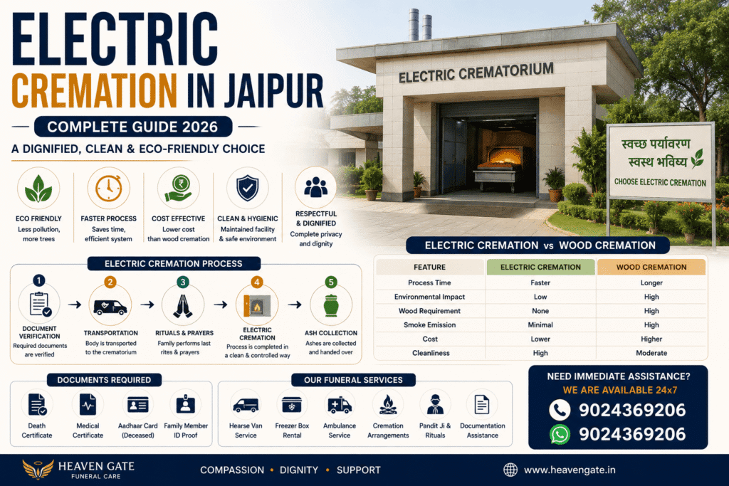 electric cremation in jaipur at electric crematorium with eco friendly cremation process