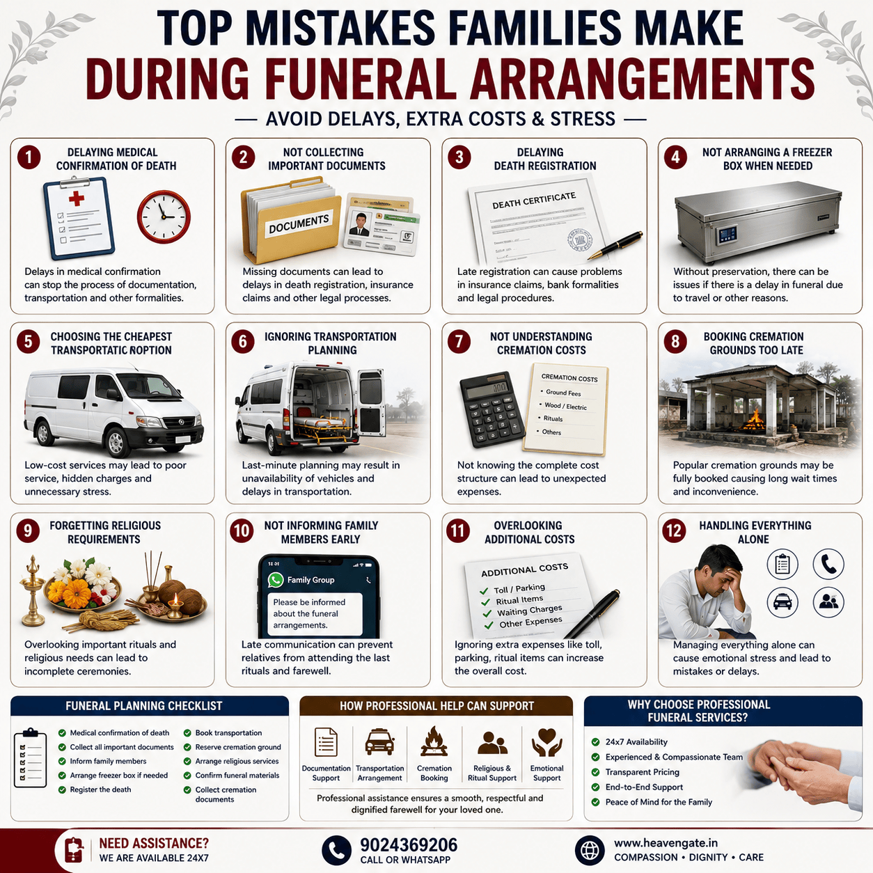 top mistakes families make during funeral arrangements and how to avoid delays documentation issues and transportation problems
