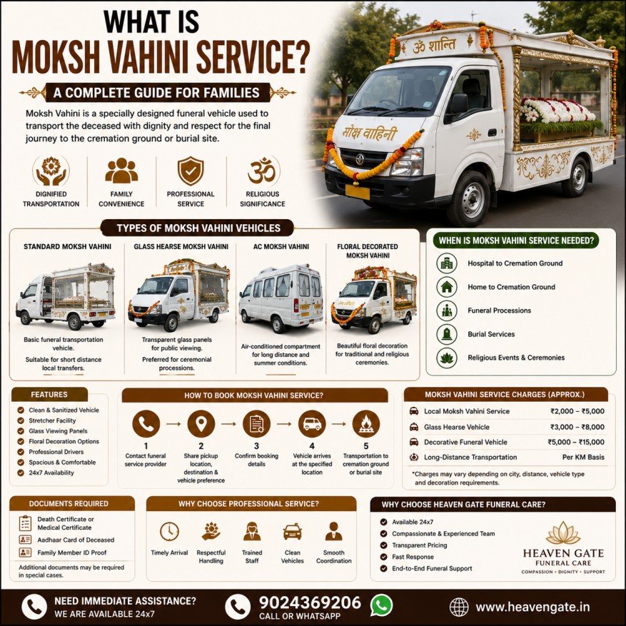 moksh vahini service funeral vehicle for dignified transportation to cremation ground and final rites ceremony