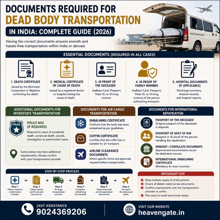 documents required for dead body transportation in india guide