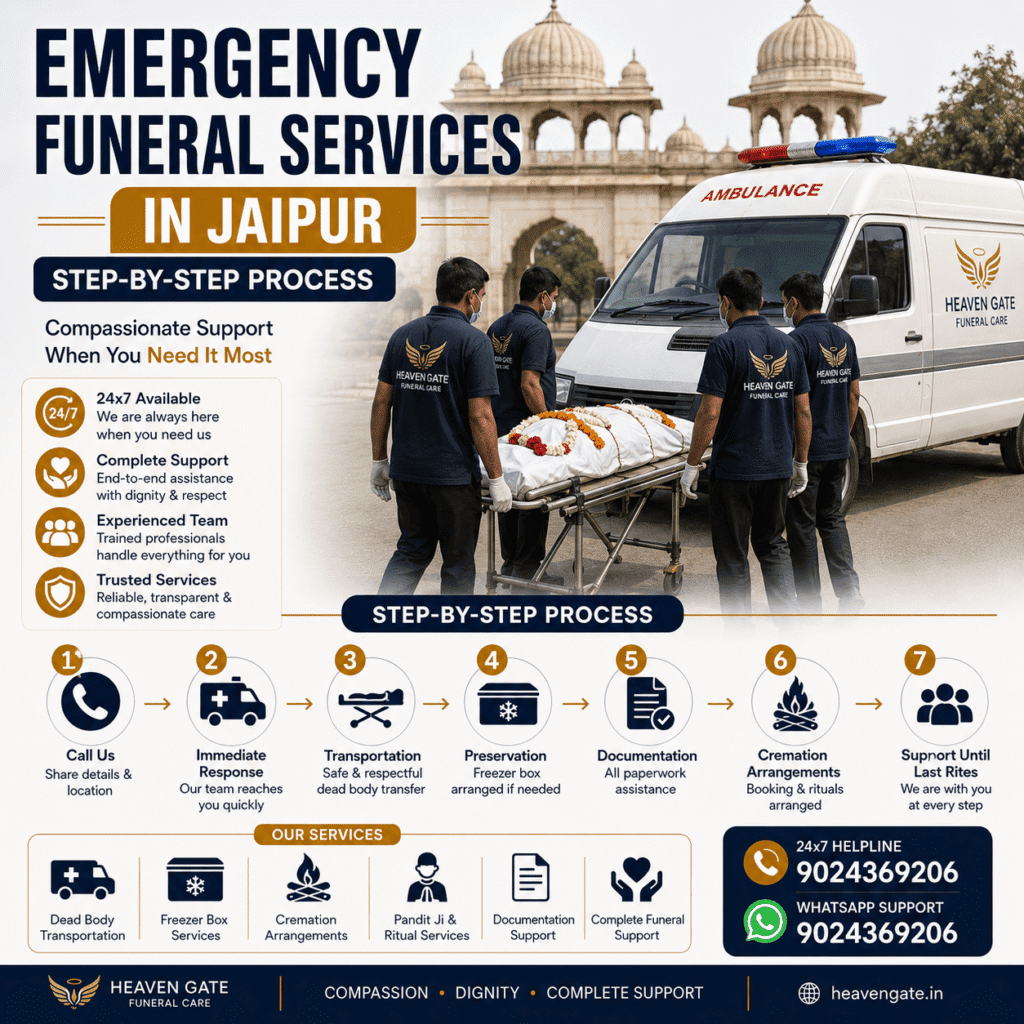 emergency funeral services in jaipur with ambulance and funeral support