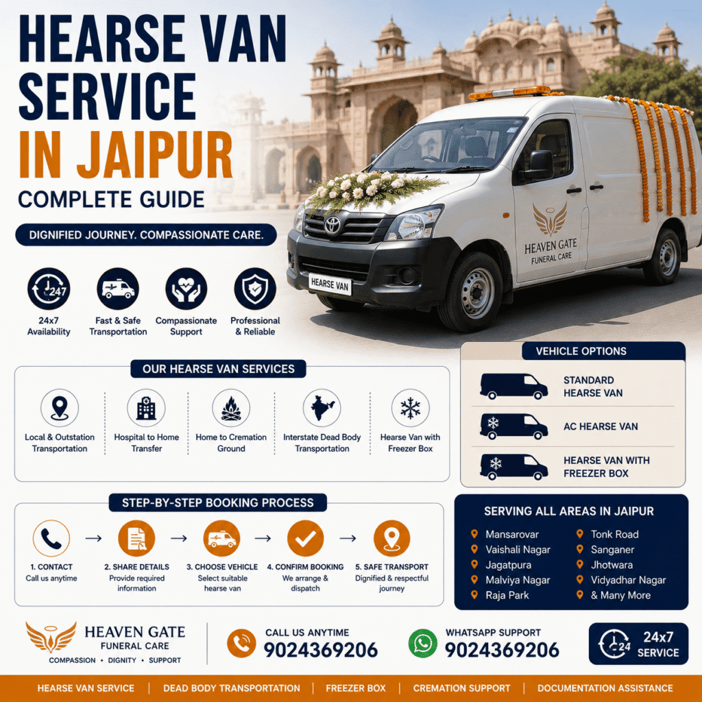 hearse van service in jaipur for dead body transportation and funeral support