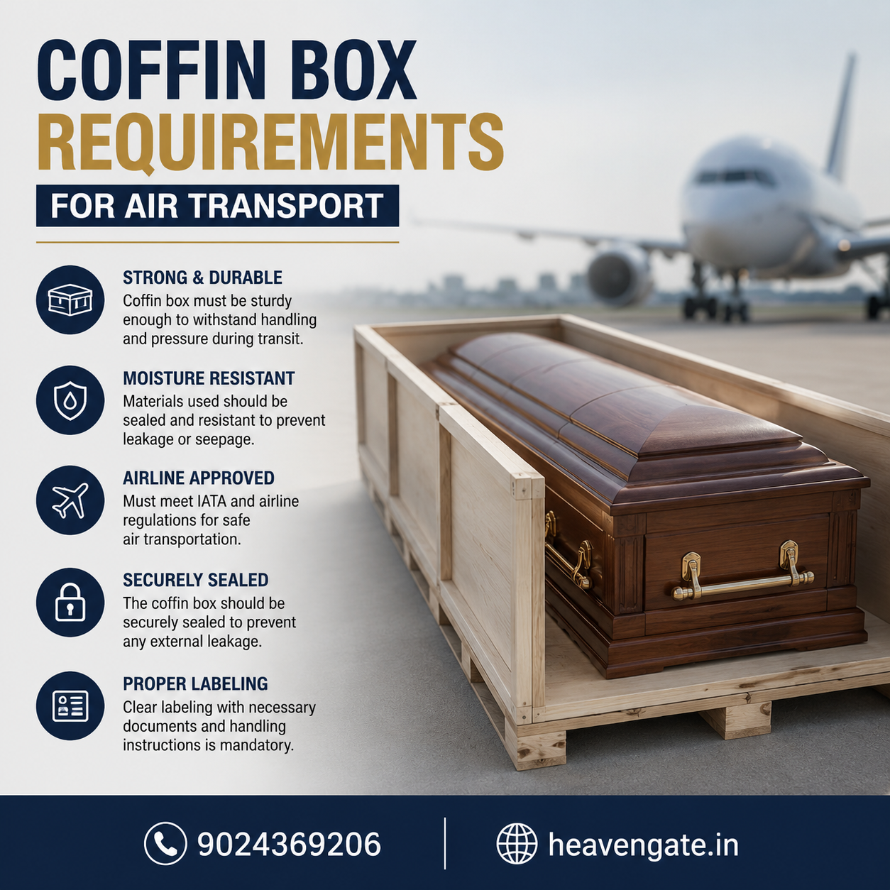 Coffin Box Requirements for Air Transport with airline-approved coffin box guidelines