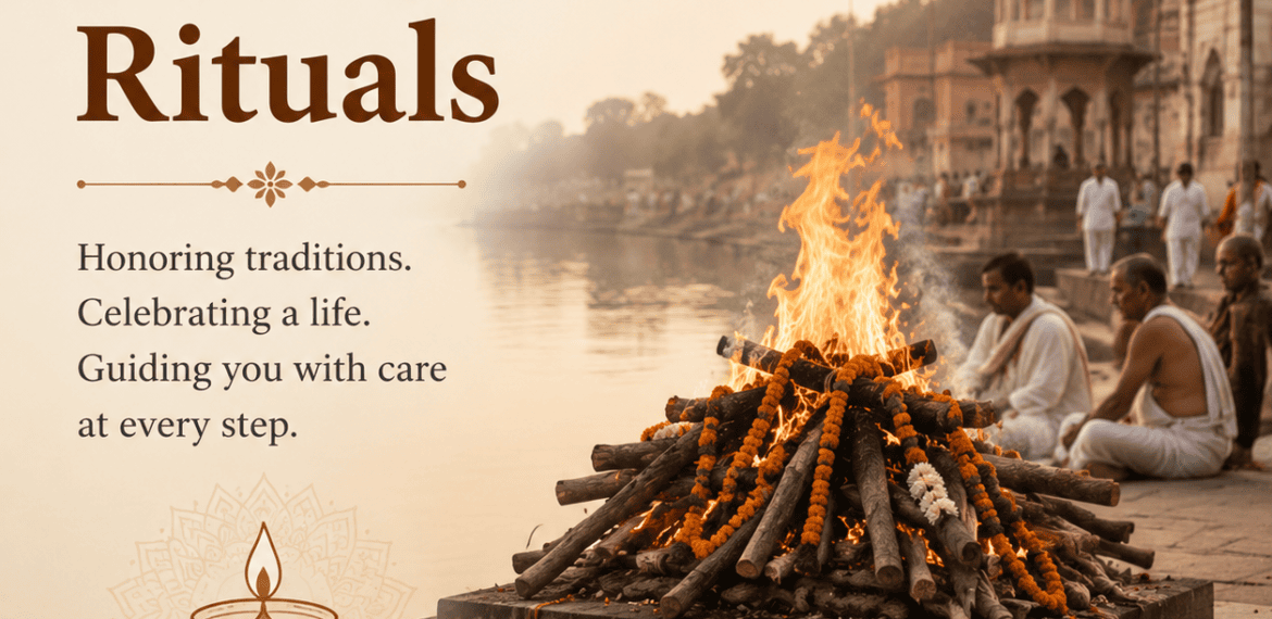 Hindu funeral rituals and traditional last rites ceremony arrangement in Jaipur