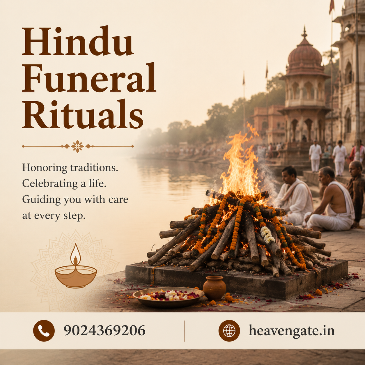 Hindu funeral rituals and traditional last rites ceremony arrangement in Jaipur