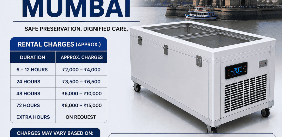 Dead body freezer box charges in Mumbai with rental options and 24/7 freezer box service.