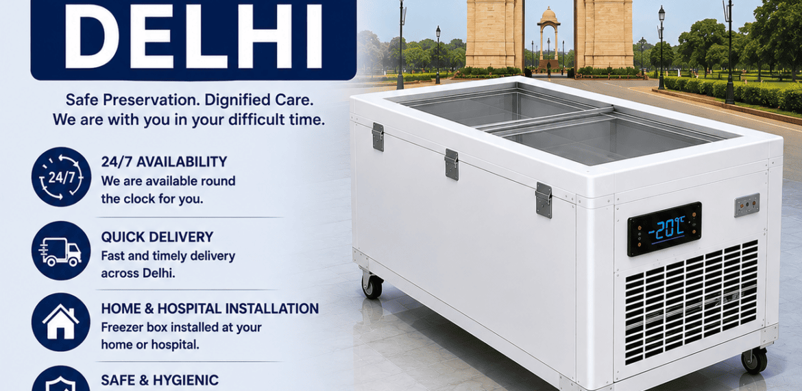 Freezer Box Services in Delhi with 24/7 emergency availability, quick delivery, and home or hospital installation.