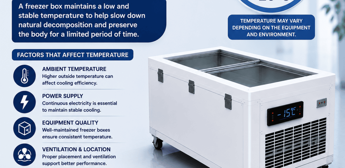 What Temperature Does a Dead Body Freezer Box Maintain? Guide to freezer box temperature and temporary body preservation support.