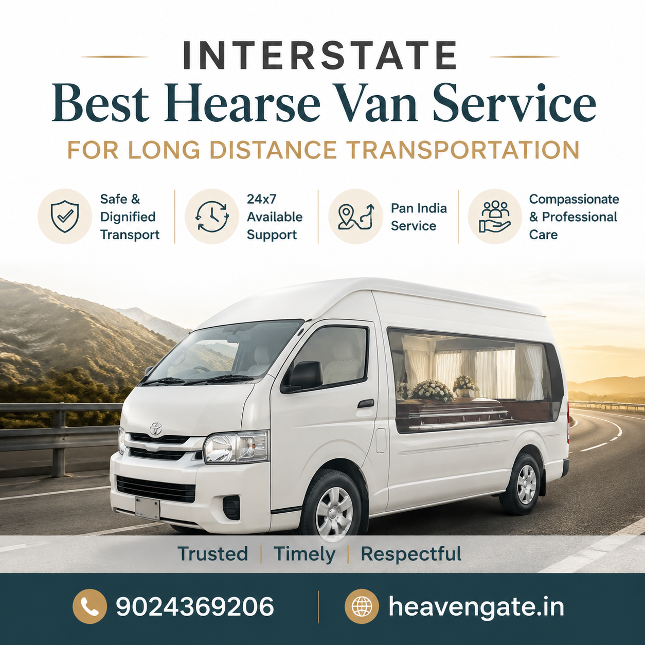 Interstate hearse van service for long-distance transportation in India
