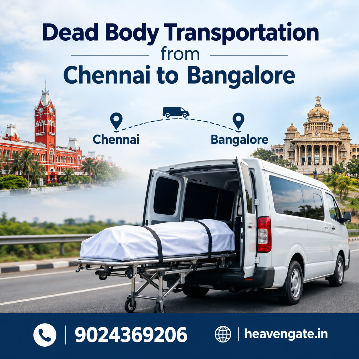 Dead body transportation from Chennai to Bangalore