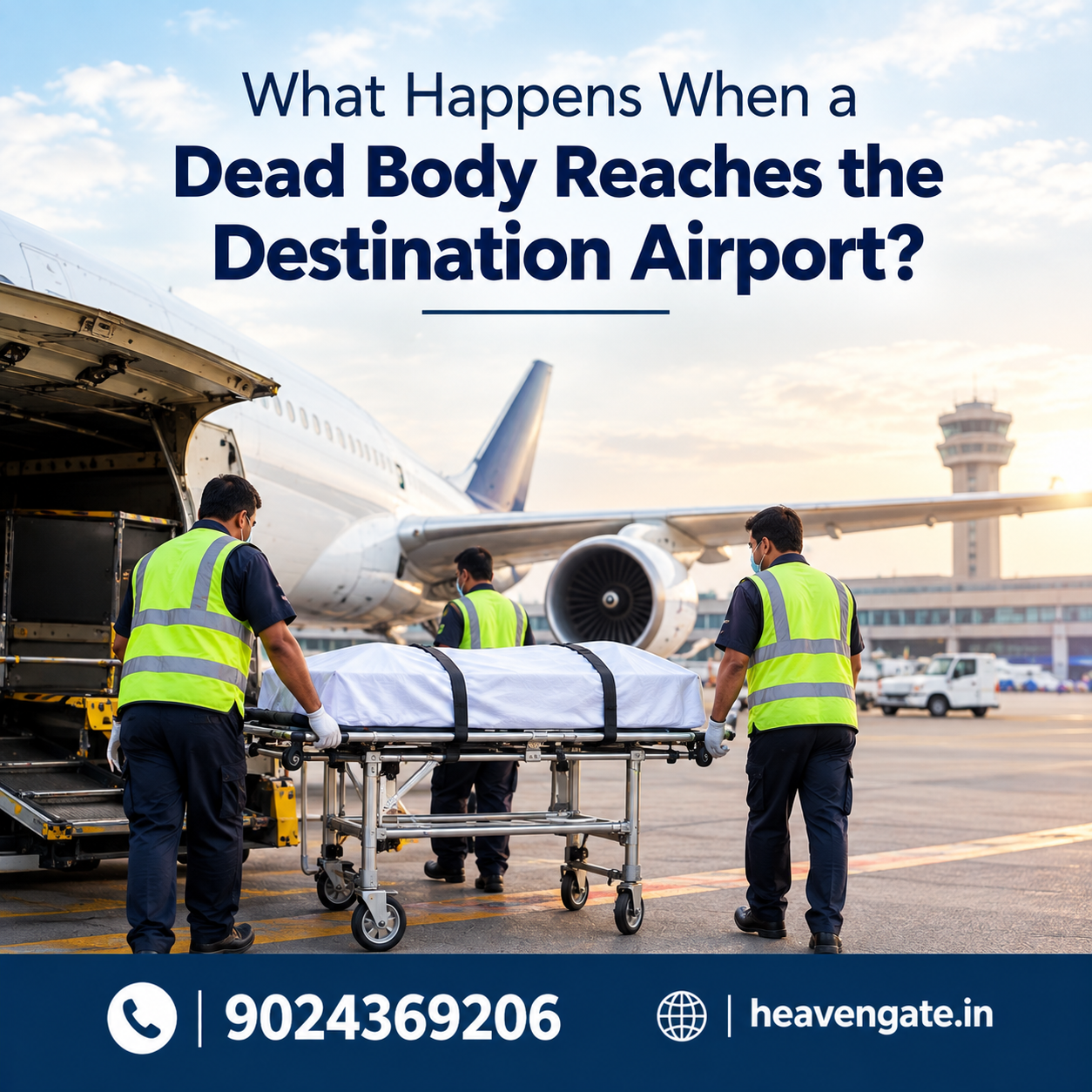 What happens when a dead body reaches the destination airport