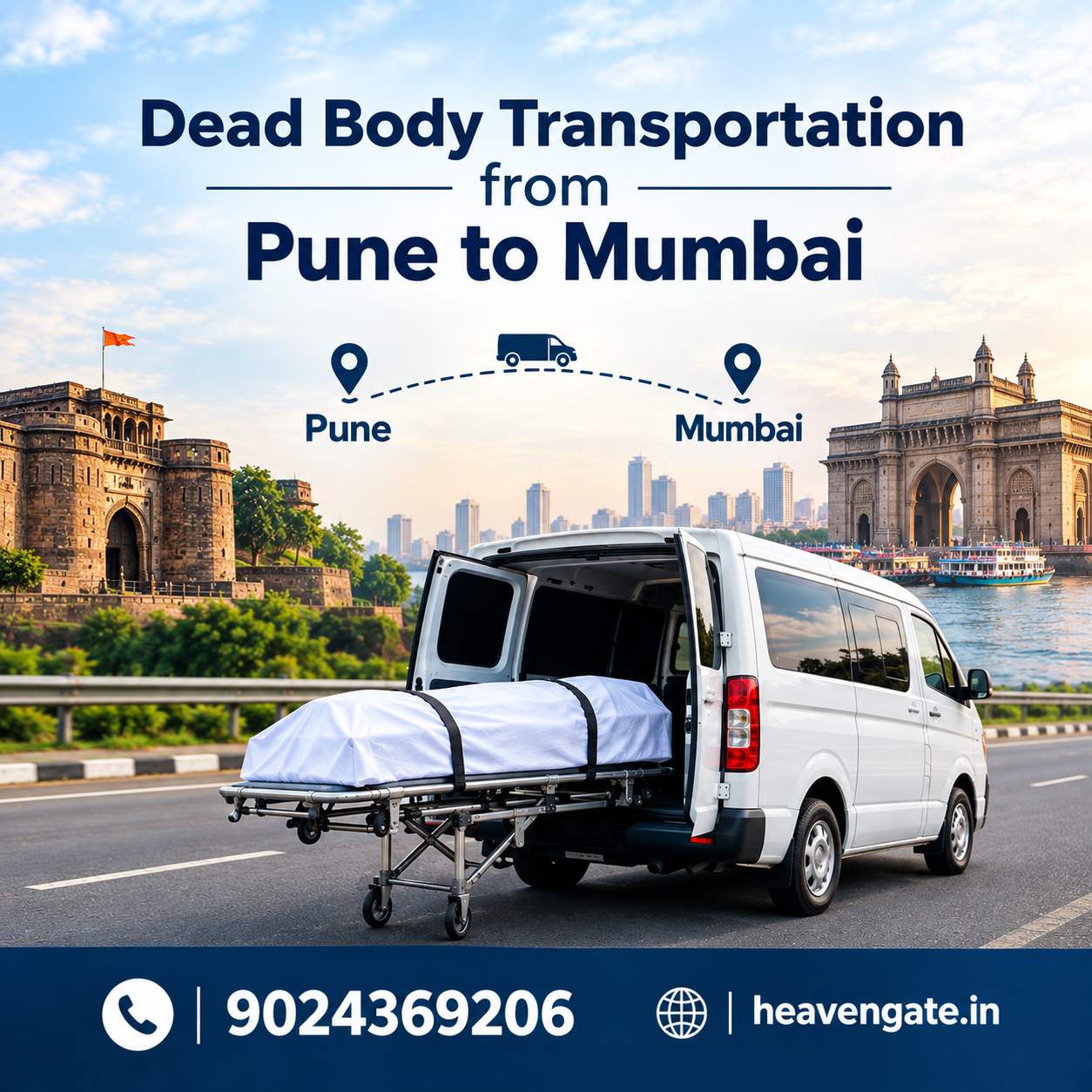 Dead body transportation from Pune to Mumbai