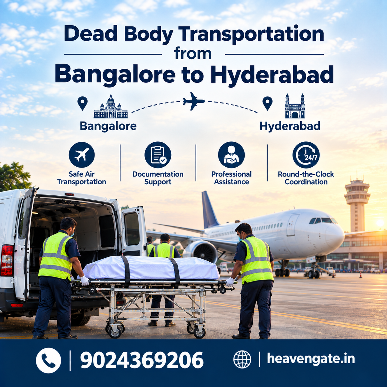 Dead body transportation from Bangalore to Hyderabad