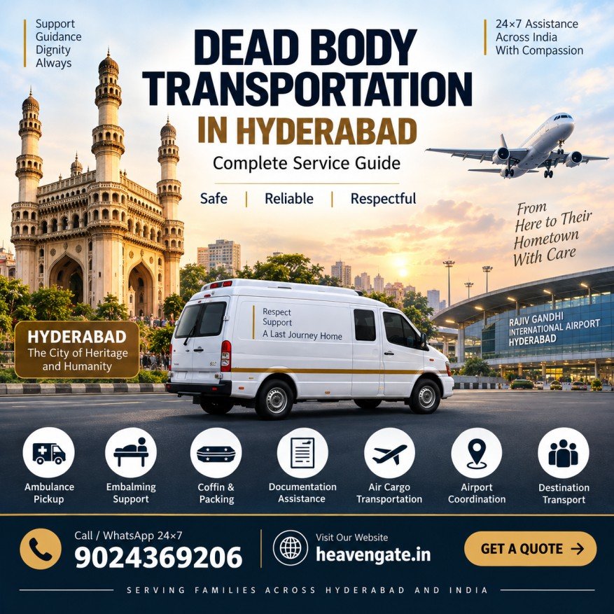 Dead body transportation in Hyderabad with road and air transport assistance