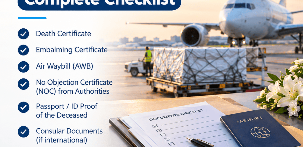 Air cargo documents checklist for human remains transportation