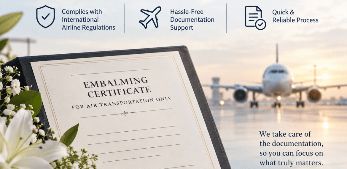 Embalming Certificate for Air Transportation Only