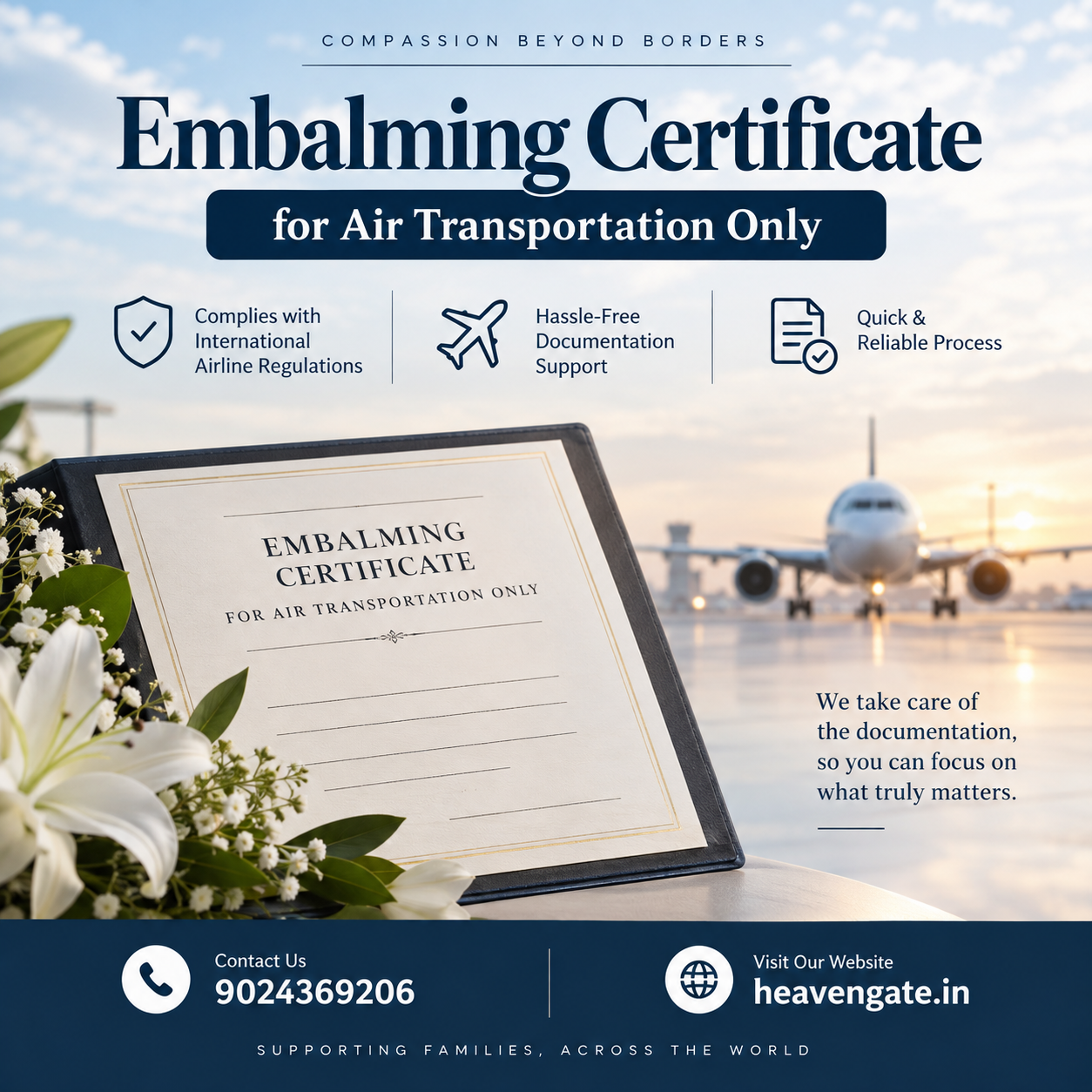 Embalming Certificate for Air Transportation Only