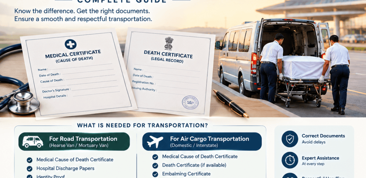 Death Certificate vs Medical Certificate for Dead Body Transportation