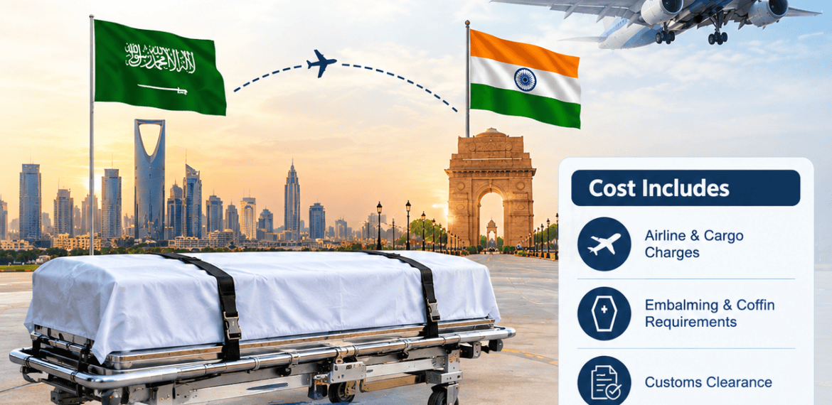 Saudi Arabia to India dead body transportation cost