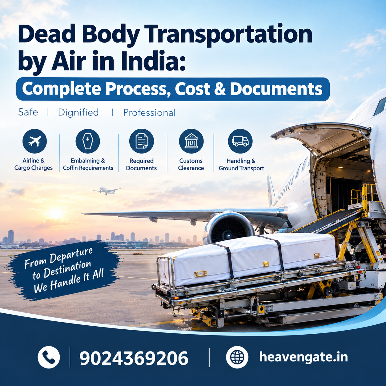Dead body transportation by air in India complete process cost and documents