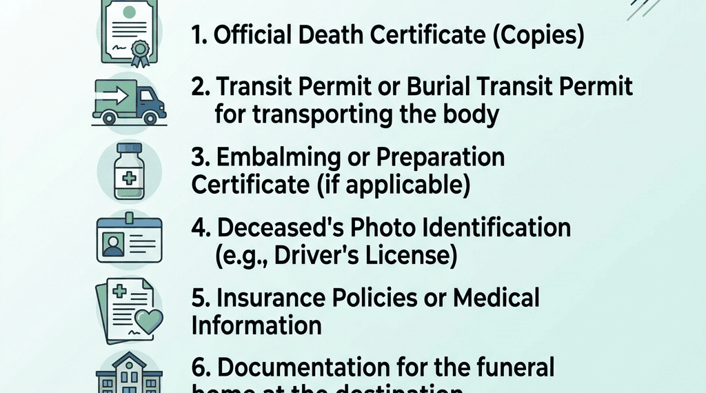 Infographic Checklist of Documents Required When Death Occurs Outside the Home State