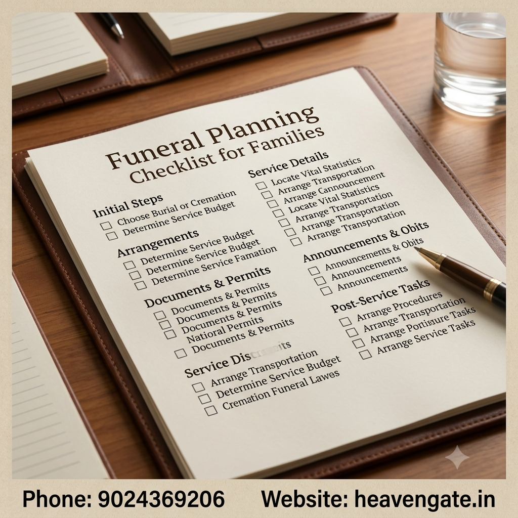 Comprehensive Funeral Planning Checklist for Families with Contact Information for Heaven Gate