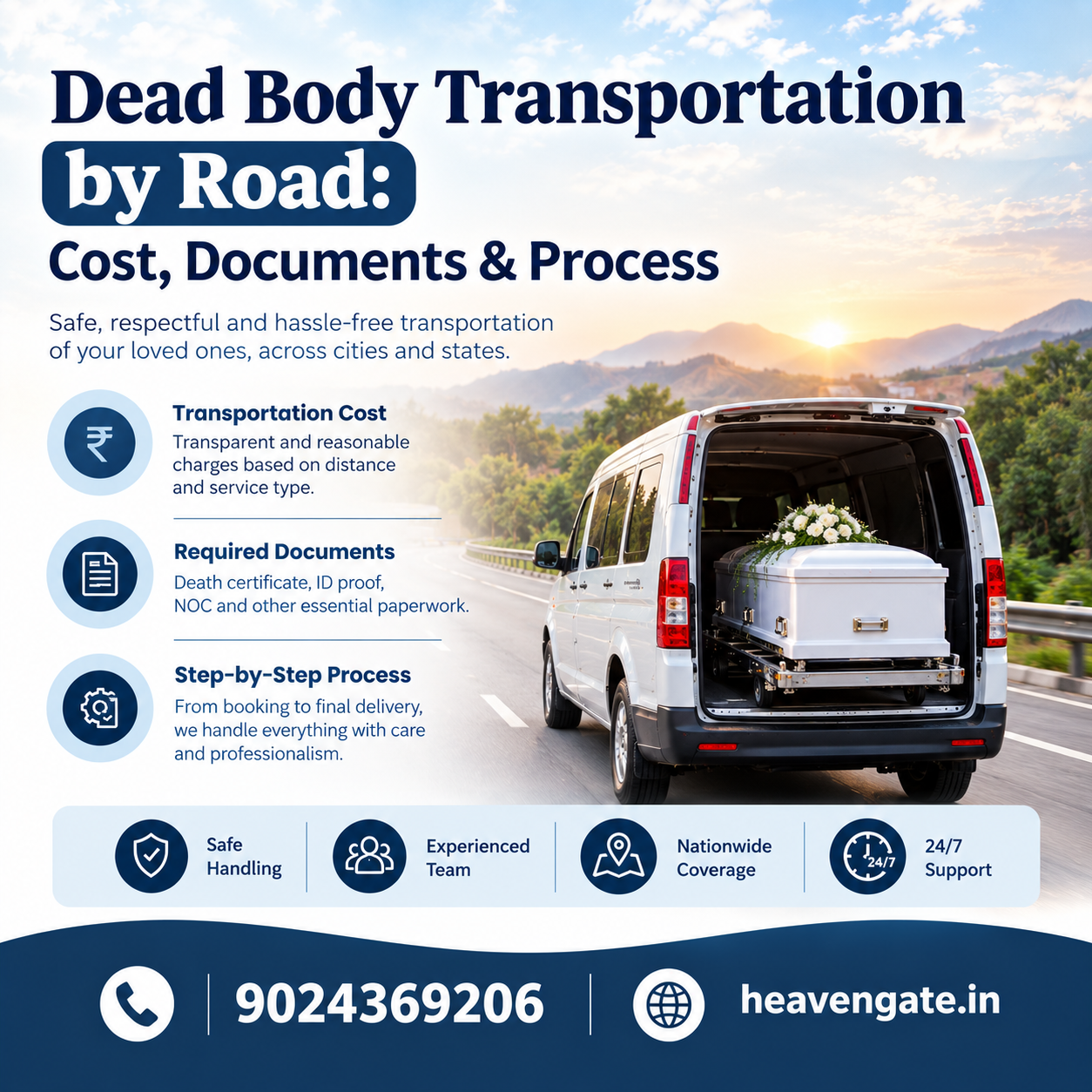 Dead body transportation by road cost documents and process