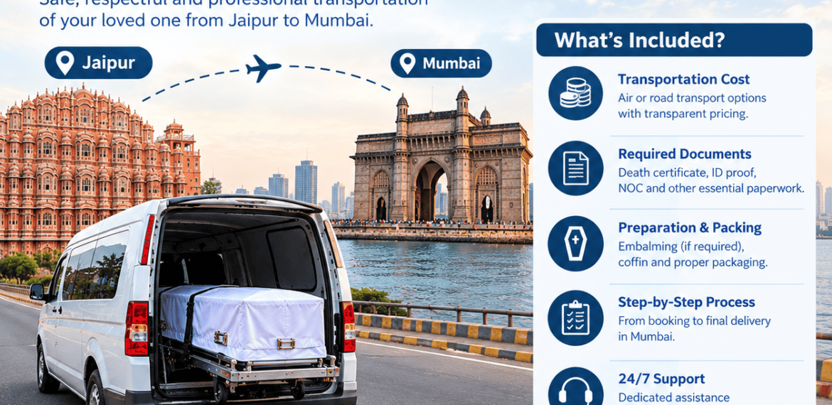 Dead body transportation from Jaipur to Mumbai cost and complete process
