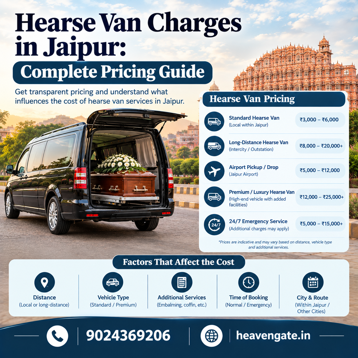 Hearse van charges in Jaipur complete pricing guide