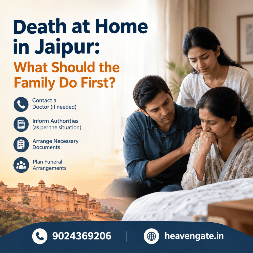 Death at home in Jaipur – first steps for families, including medical assistance, documents, and funeral arrangements | Heaven Gate