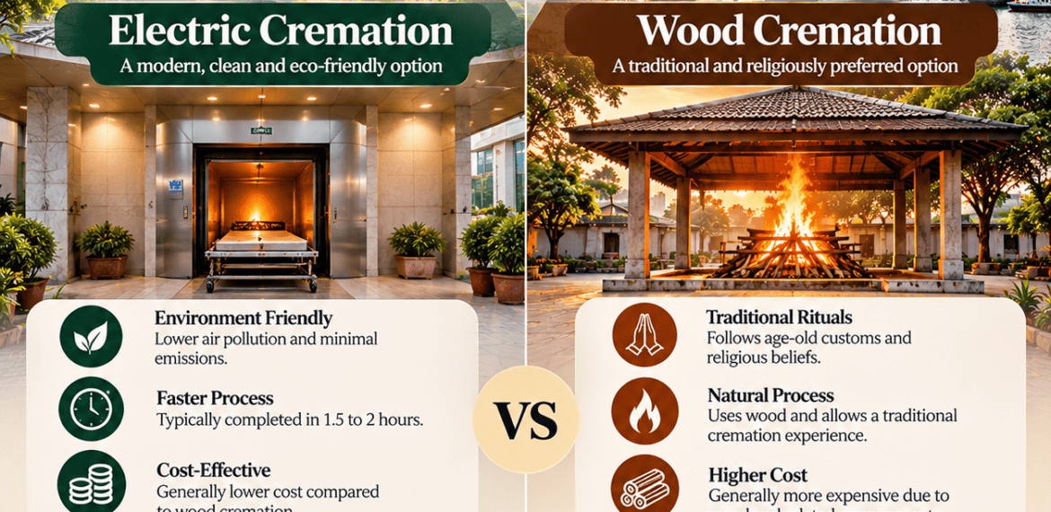Electric Cremation vs Wood Cremation in Mumbai – Comparison of Process, Costs and Benefits for Families | Heaven Gate