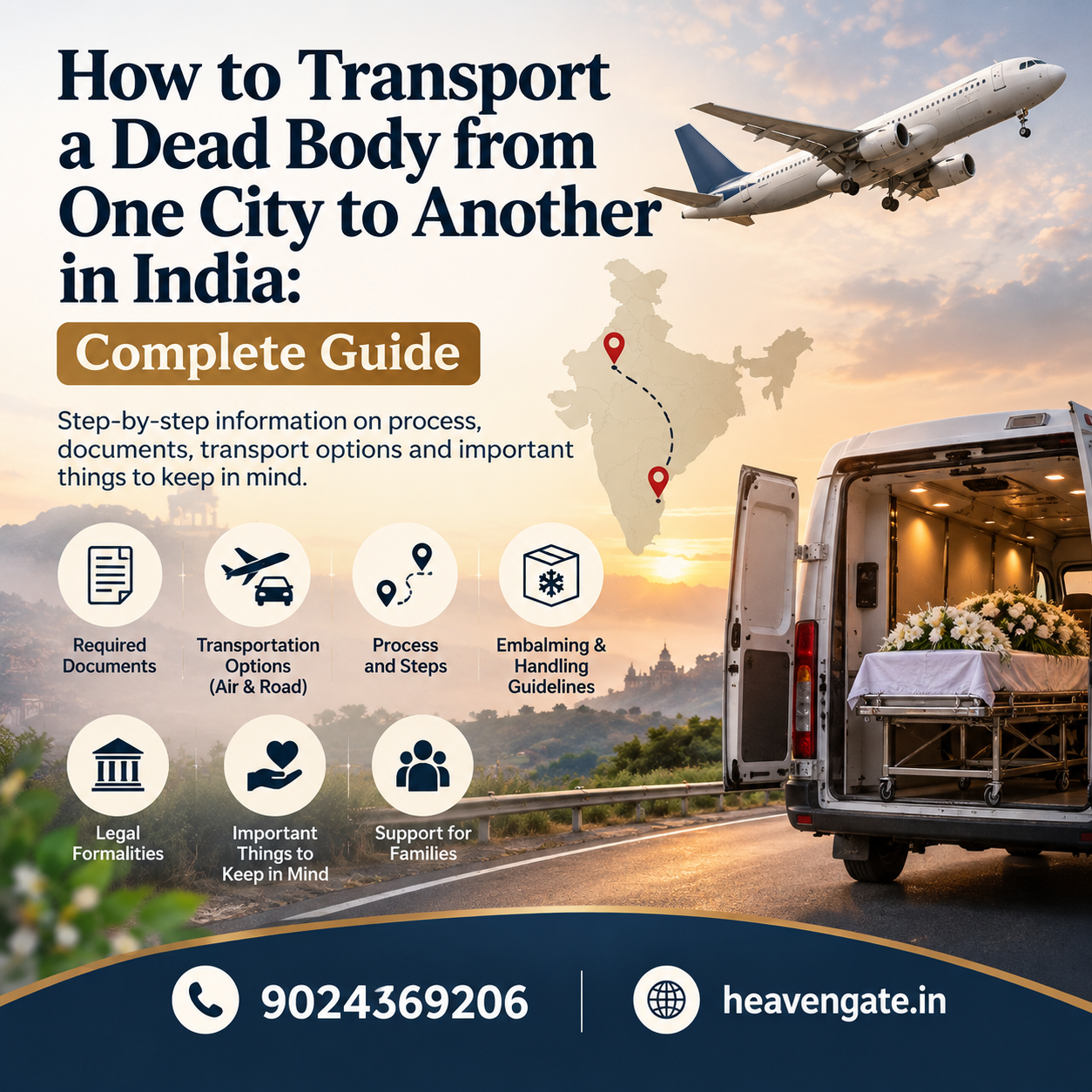 How to Transport a Dead Body from One City to Another in India – Complete Guide to Road and Air Transportation | Heaven Gate