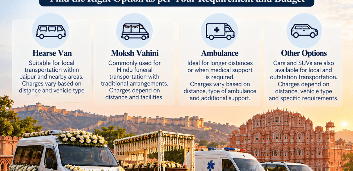 Dead Body Vehicle Charges in Jaipur – Hearse Van, Moksh Vahini and Ambulance