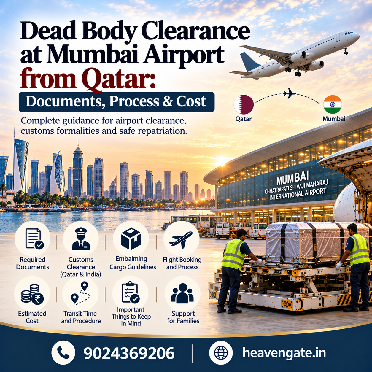 Dead Body Clearance at Mumbai Airport from Qatar – Required Documents, Process and Cost | Heaven Gate